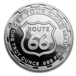 Route 66 Design 1 oz Silver Round .999 pure