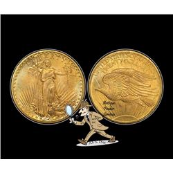 1908 NM $20 Gold Saint Gaudens AU Plus