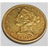 Image 1 : 1905 S $5 Gold Liberty