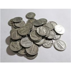 (50) Mercury Dimes - 90% Silver Random Mix