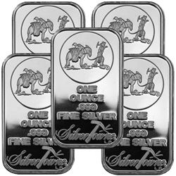 5 pcs. 1 oz Silver Prospector Bars - .999 pure