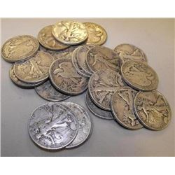 20 pcs. Walking Liberty Half Dollars- 90% Silver