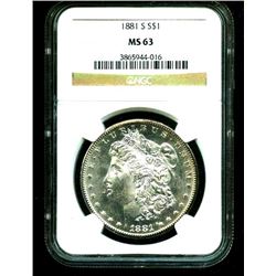 1881 s MS 63 NGC Slab Morgan Dollar