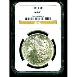 1881 MS 63 NGC Slab Morgan Dollar