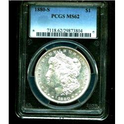 1880 S MS 62 PCGS Slab Morgan Dollar