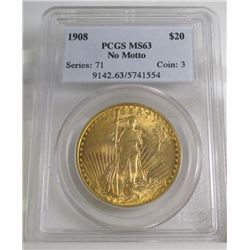 1908 MS 63 PCGS $ 20 Saint Gaduen's