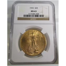 1925 MS 63 NGC $ 20 Saint Gauden's