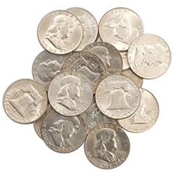 (20) Franklin  Half Dollars - 90% Silver