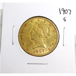 1907 S $ 10 Gold Liberty