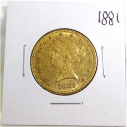 1881 $ 10 Gold Liberty