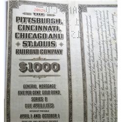 RARE 1925 Pitt-Cin-Chi-ST. Railroad Stock