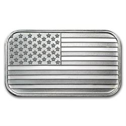 1 oz. USA Flag Design Silver Bar - .999 Pure
