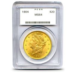 1904 MS 64 PCGS $20 Gold Liberty