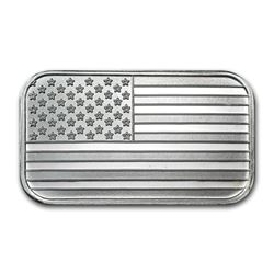1 oz Silver American Flag Design Bar -.999 Pure