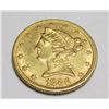 1886 P $5 Gold Liberty Half Eagle