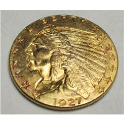 1927 $2.5 Gold Indian Quarter Eagle