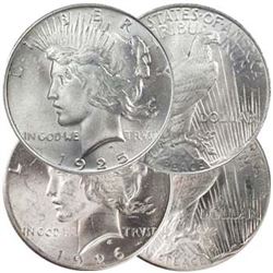 1925-26 UNC PEace Silver Dollars