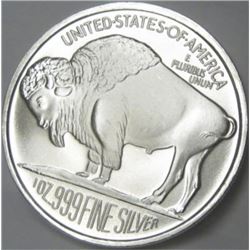 A 1 oz Private Mint Buffalo Silver Round