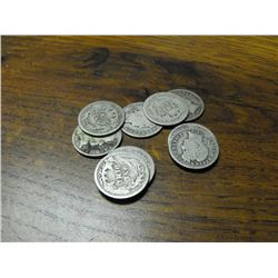 Lot of (10) Early 1900's Barber Dimes-