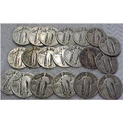 LOT OF 20 STANDING LIBERTY QUARTERS