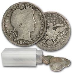 Roll of Barber Quarters ag-xf grades- 1892-1916