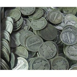 Lot  of 100 Mercury Dimes-