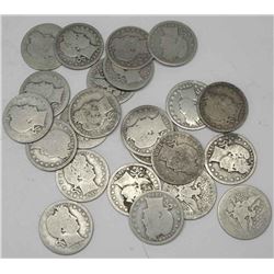 Roll of Barber Quarters ag-xf grades- 1892-1916