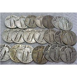 Lot of 20 Standing Liberty Quarters