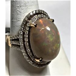 $5844 Natural Opal and Diamond Ring