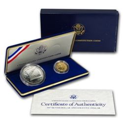 1987 US Consitution 2 coin GOLD Proof Set