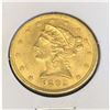 Image 1 : 1892 $5 Gold Liberty AU BU Grade