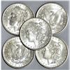 (5) 1884 O Bu Morgan Silver Dollars