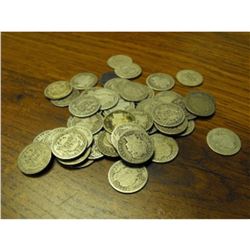 Lot of (50) Barber Dimes - Circulated