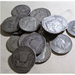 (20) Franklin Half Dollars -90% Silver