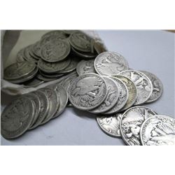 37 pcs. Walking Liberty Half Dollars in Bag