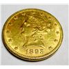 Image 1 : 1893 P $ 10 Gold Liberty Eagle AU Grade