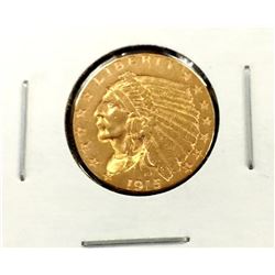 1915 $ 2.5 Gold Indian