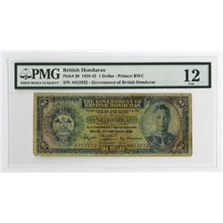 Government of British Honduras, 1939 Issue Banknote.