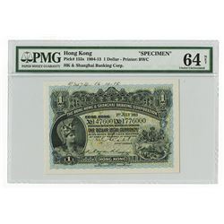 Hong Kong & Shanghai Banking Corp., 1913 Specimen Banknote.