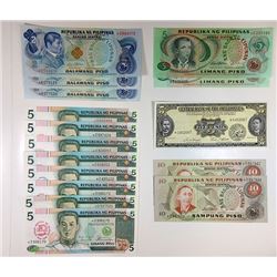Various Philippines Issuers. 1940s-2000s. Group of 21 Issued Notes.