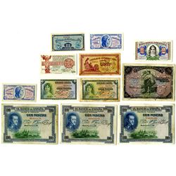 Banco de EspaÐa & Others. 1906-1938 Issued Note Assortment.