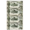 Image 1 : State of Louisiana, 1863 Uncut Sheet of 4 Notes.