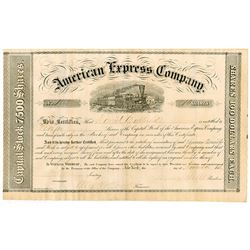 American Express Company, 1856 Stock Certificate signed by Wells, Fargo, Holland and Butterfield.