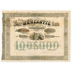 Banco Mercantil de Bahia, 1872 Bond