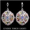 Image 1 : Natural White Opal Ruby Sapphire Earrings