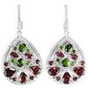 Image 1 : NATURAL RHODOLITE GARNET, CHROME DIOPSIDE Earrings