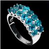 Image 1 : Natural Brazil Neon Blue Apatite Ring