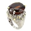 Image 1 : Handmade Oval 23x19mm Cognac Quartz 2 Tone Ring