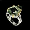 Image 2 : Natural 19x12mm Green Amethyst Ring