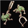 Image 2 : NATURAL GREEN TSAVORITE GARNET FROG EARRING